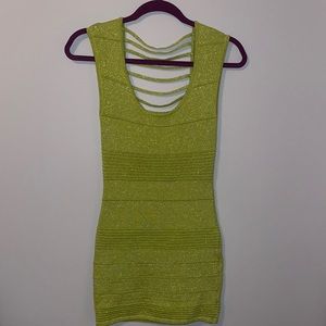 Mini Green Low Back Dress
